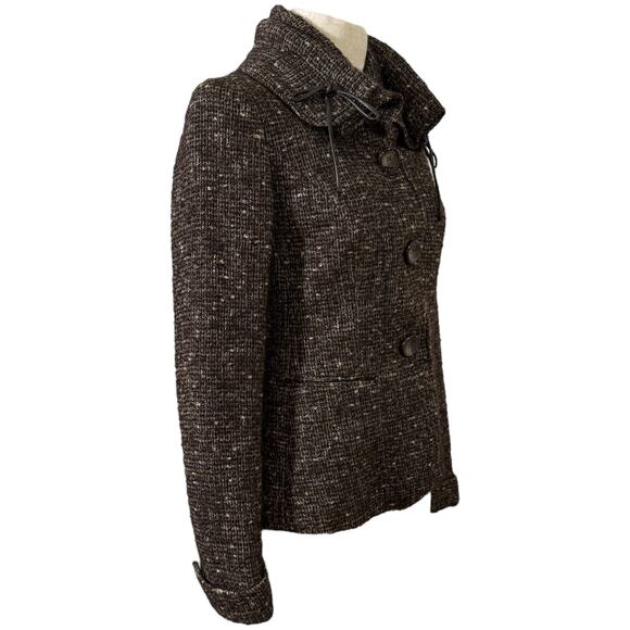 Lafayette 148 Women's 0 Ruffled Collar Jacket Brown Boucle Tweed Academia Preppy - Picture 3 of 8